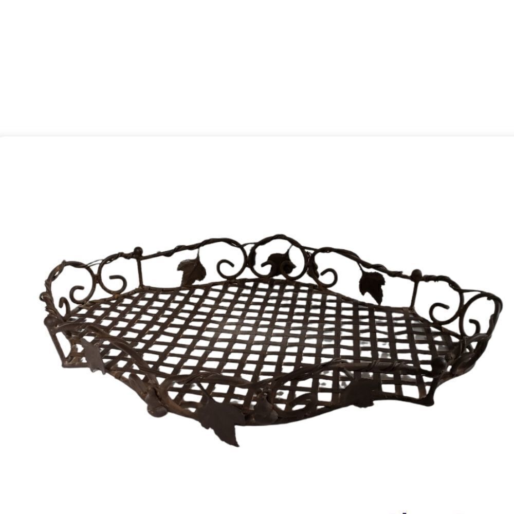 Ornate Wrought Iron Basket 21”x15”